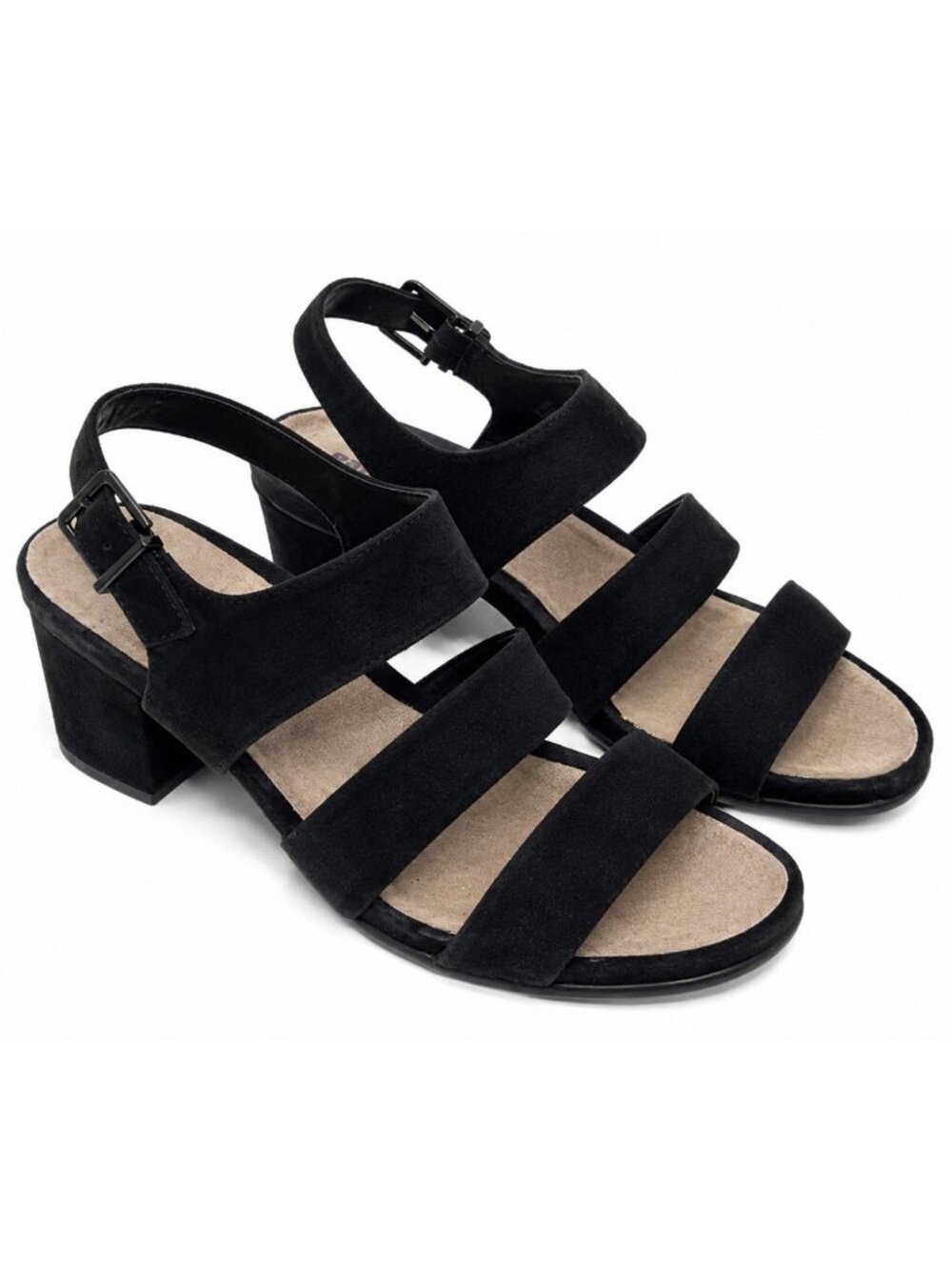 Earth Tierra Women's Sandals 10 B Black Block Heel Buckle Casual Comfort Shoes